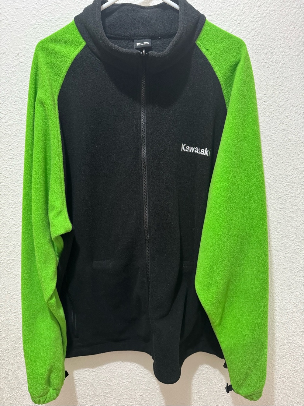 Kawasaki Men's Black & Green Full-Zip Fleece Jacket